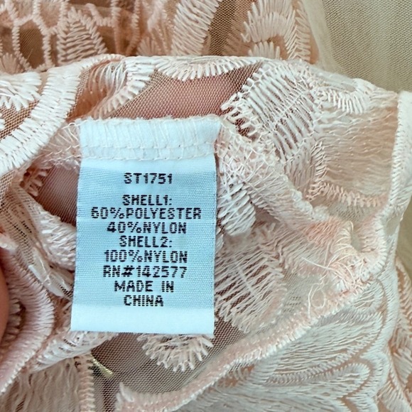 Story On Womens Sheer Lace Blouse Size L Pink Ruffle Coquette Fairy Regency Doll - Picture 7 of 10
